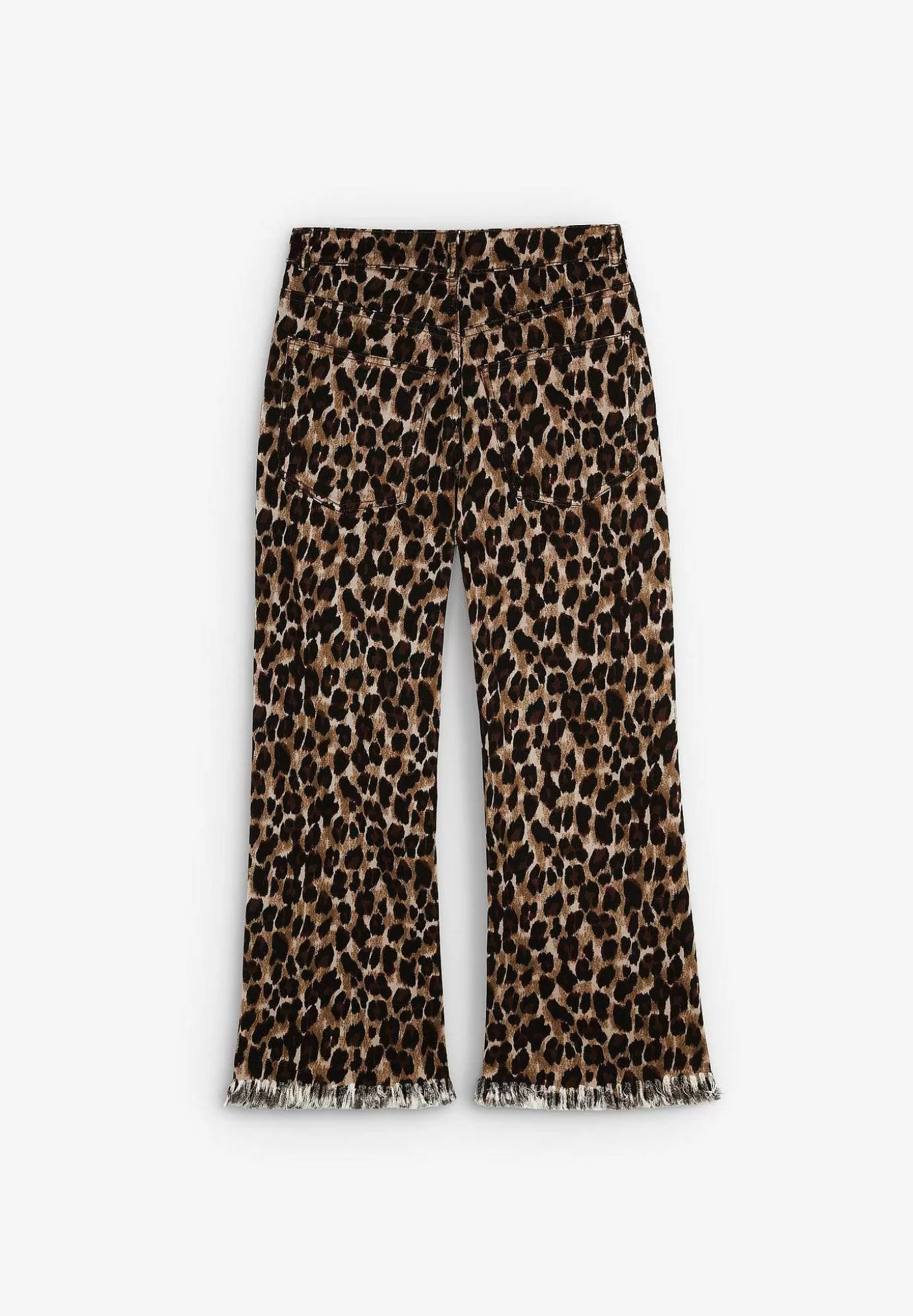 Scalpers Animal Print Pants With Fringe Hem New