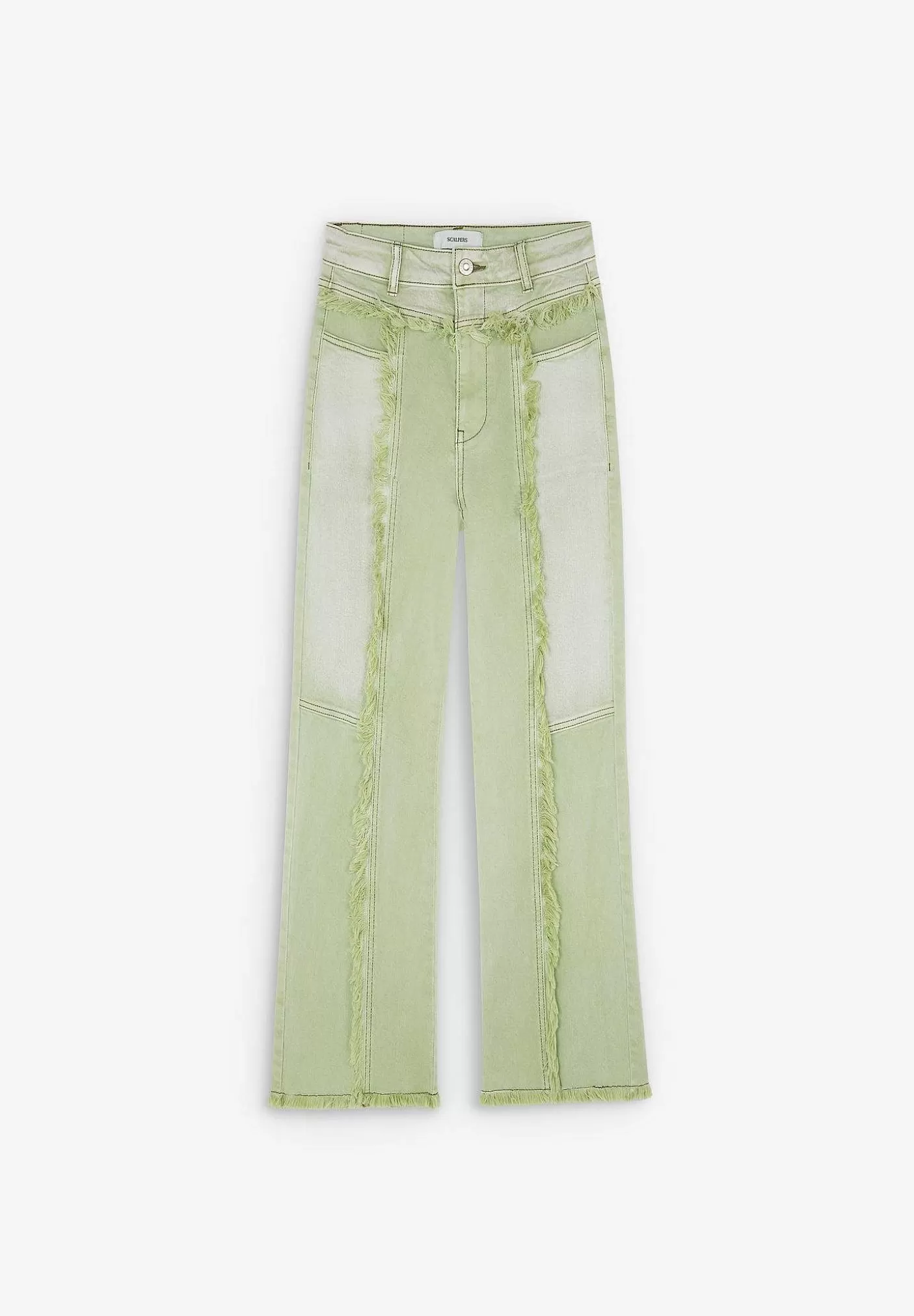 Scalpers Ankle Flare Jeans With Fringe Details Outlet