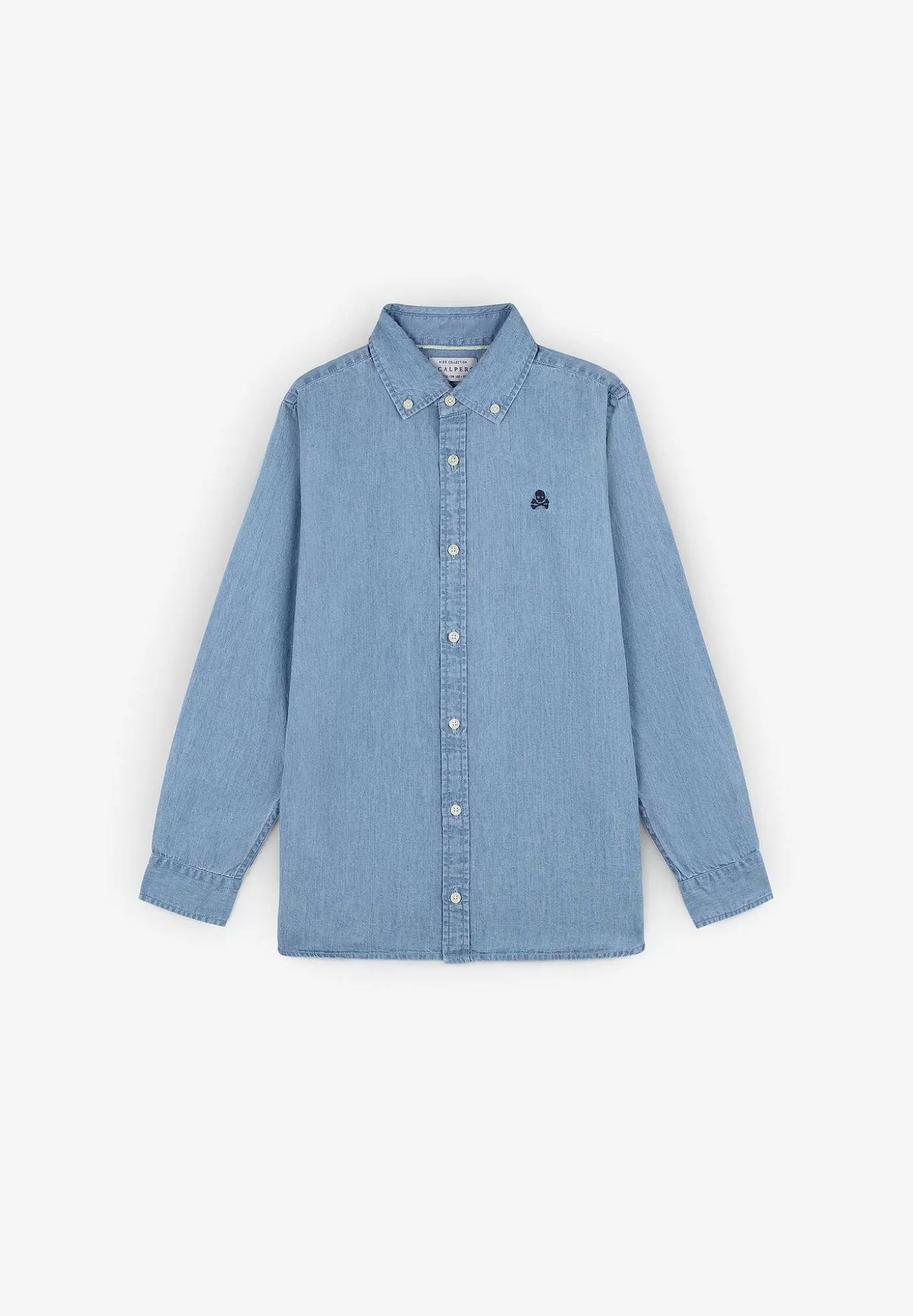 Scalpers Button Collar Denim Shirt Hot