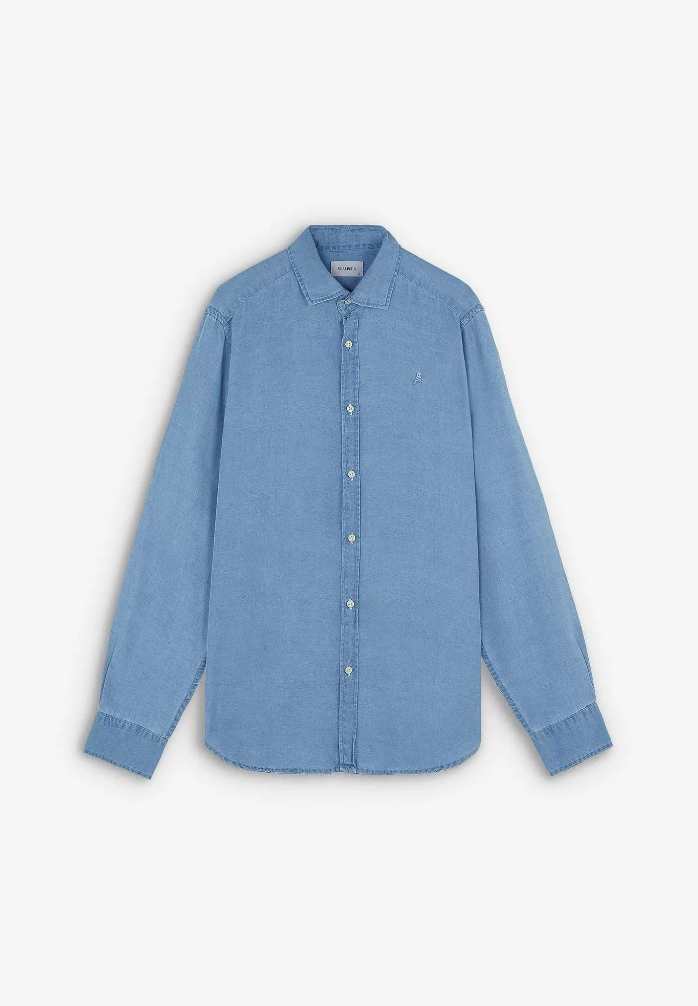 Scalpers Denim Shirt Contrast Buttons Shop