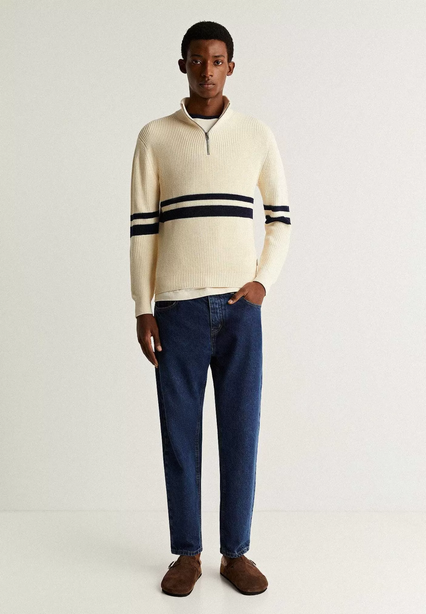 Scalpers Double Stripe Zipper Sweater Best