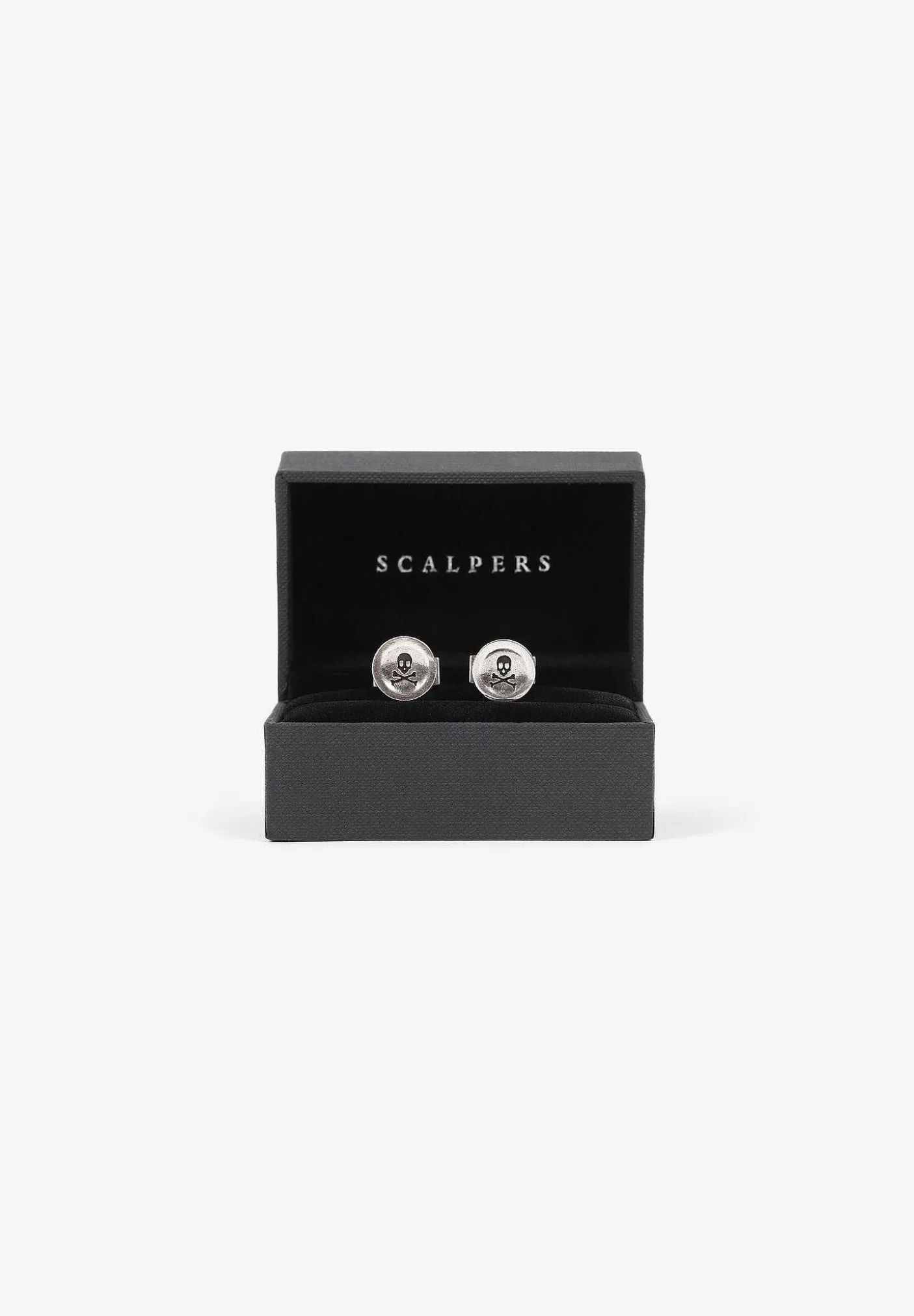 Scalpers Engraved Skull Round Cufflinks Cheap