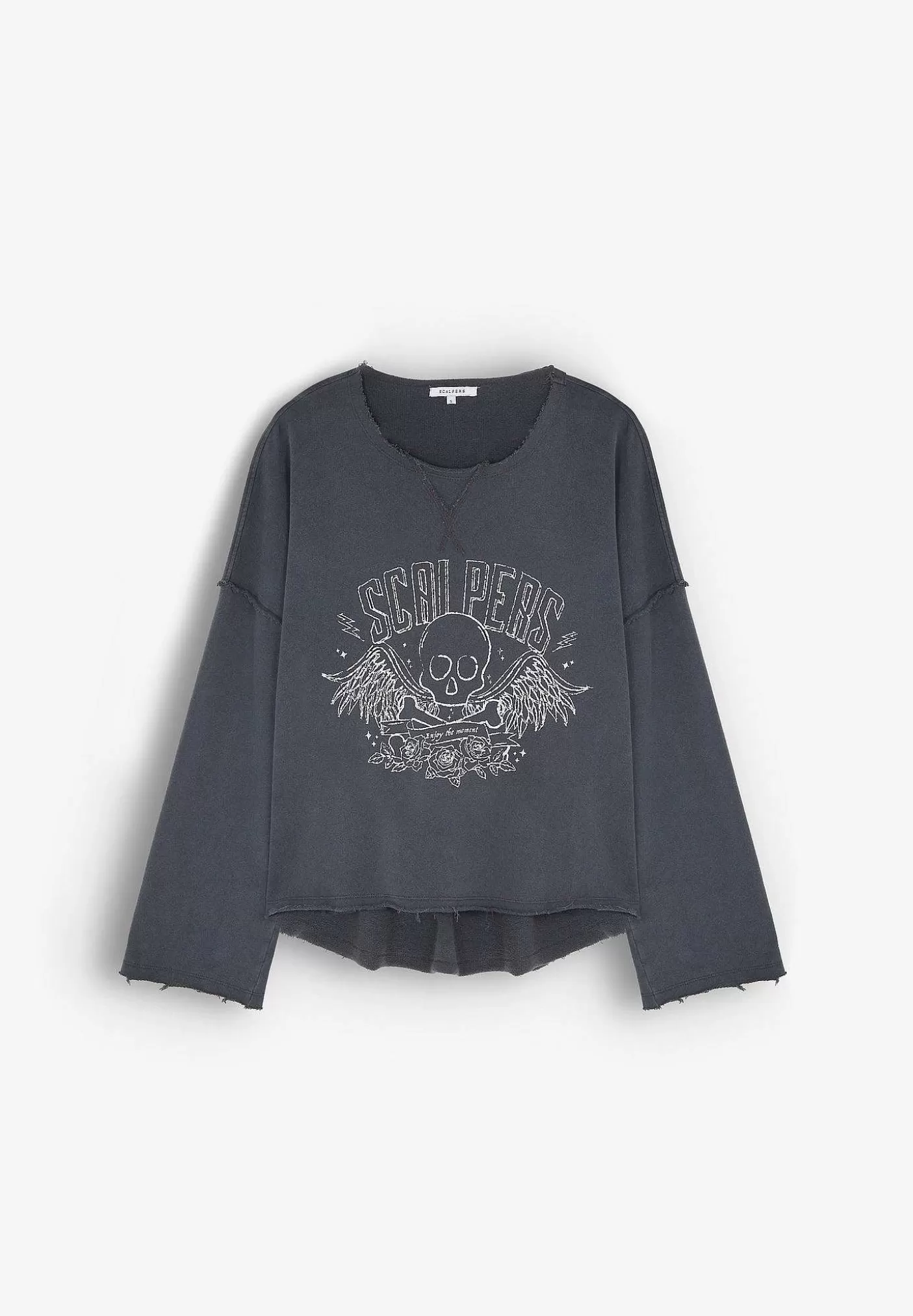 Scalpers Frayed Trim Sweatshirt Shop