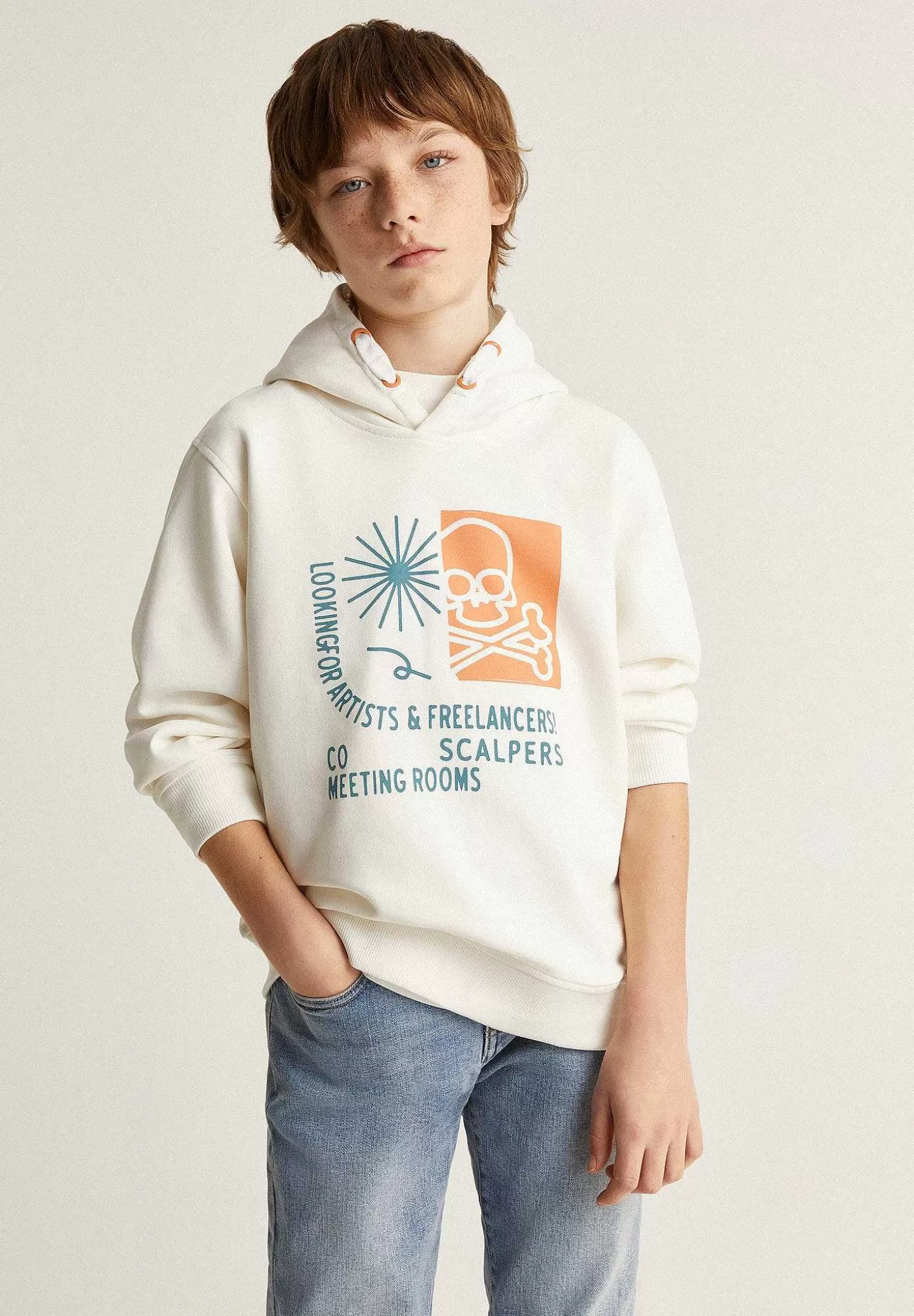 Scalpers Front Print Hooded Sweatshirt Hot