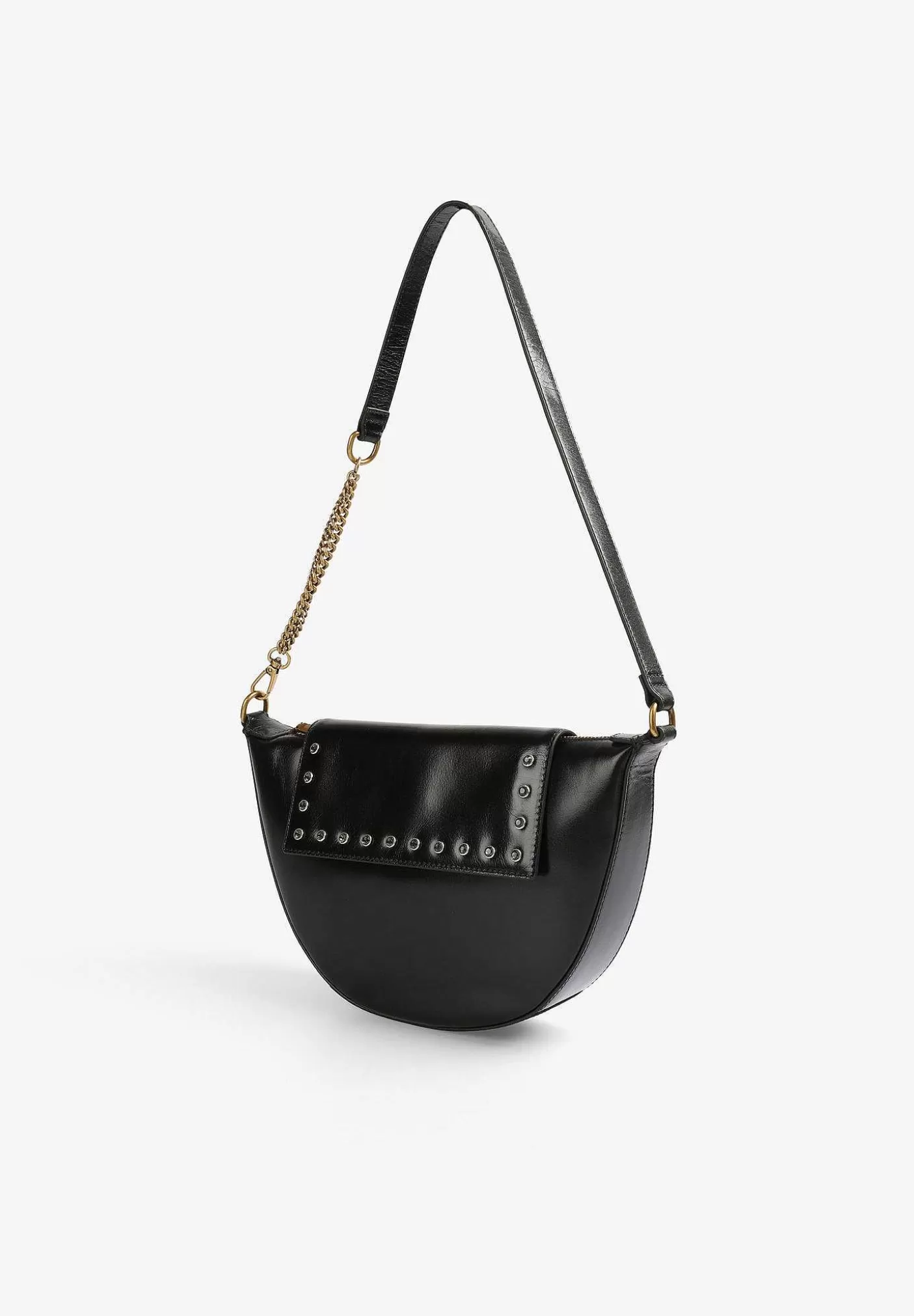 Scalpers Half Moon Leather Bag With Crystals Discount