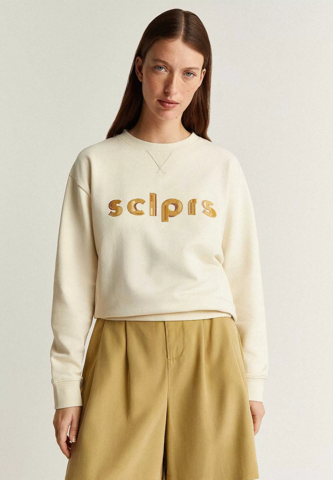 Scalpers Lurex Embroidered Logo Sweatshirt Shop