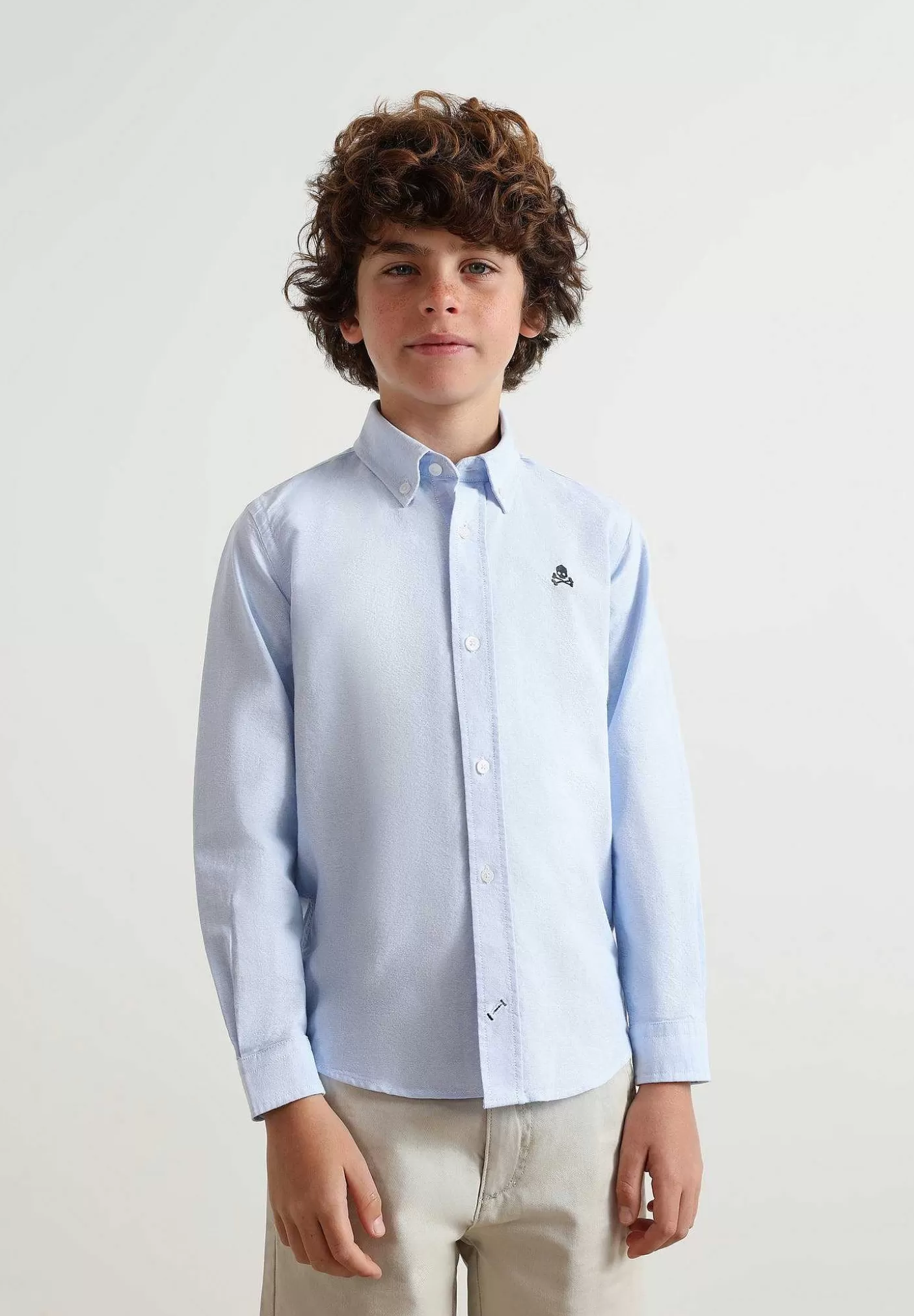 Scalpers Oxford Shirt With Button Collar Sale