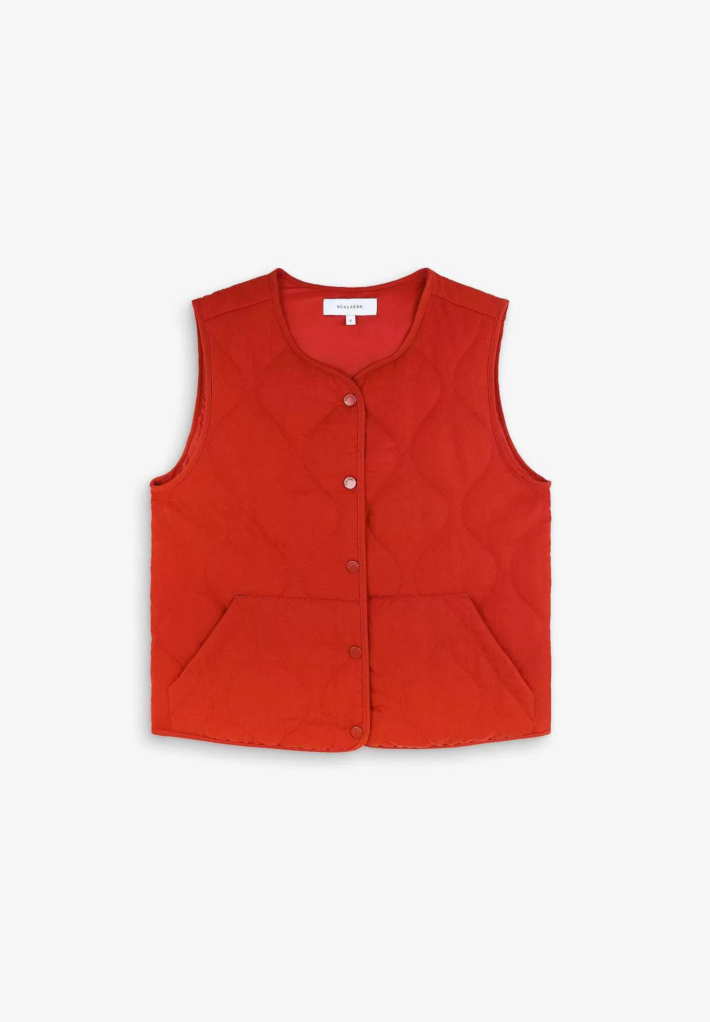 Scalpers Round Neck Padded Vest Flash Sale