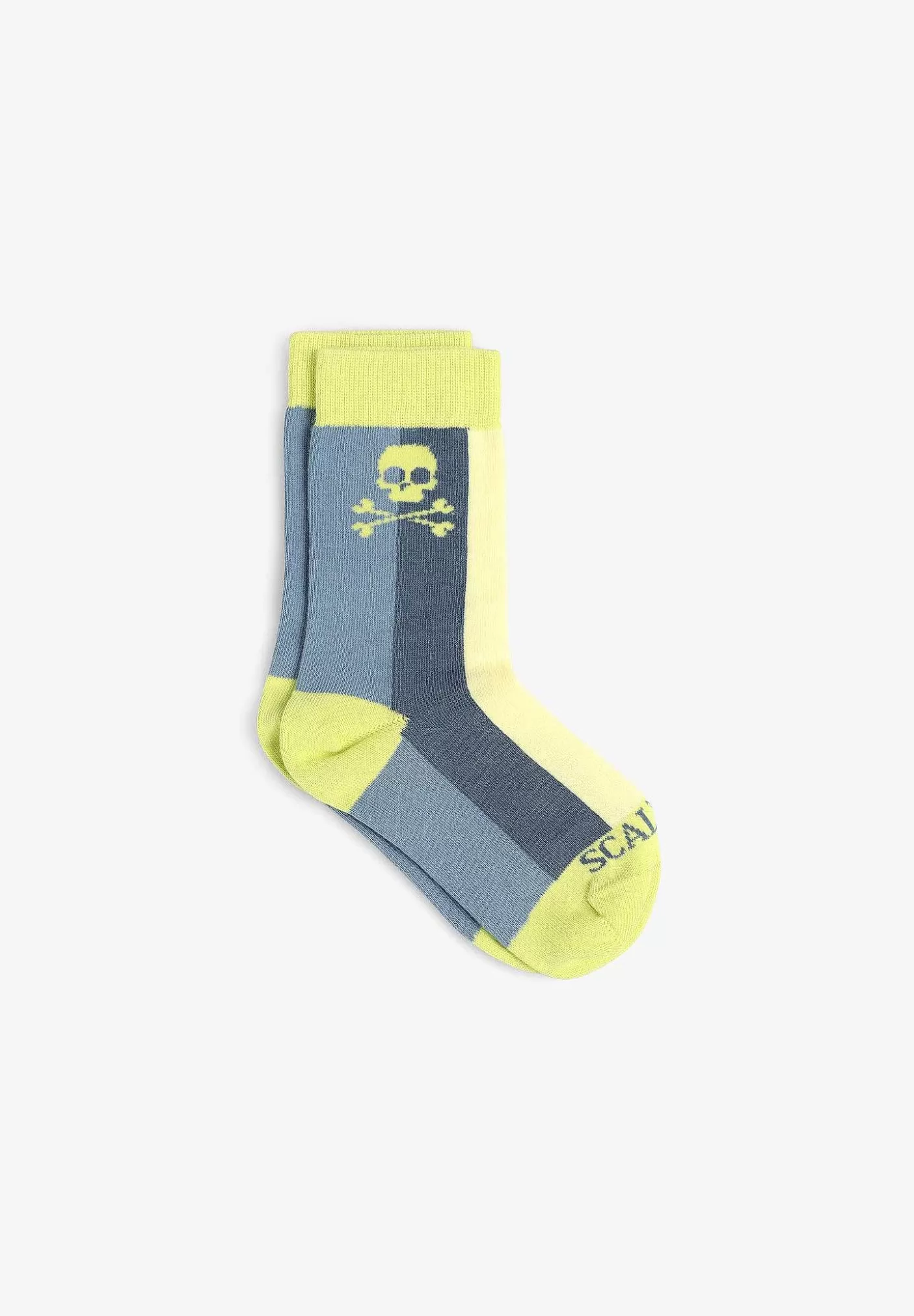 Scalpers Tricolor Striped Skull Socks Shop