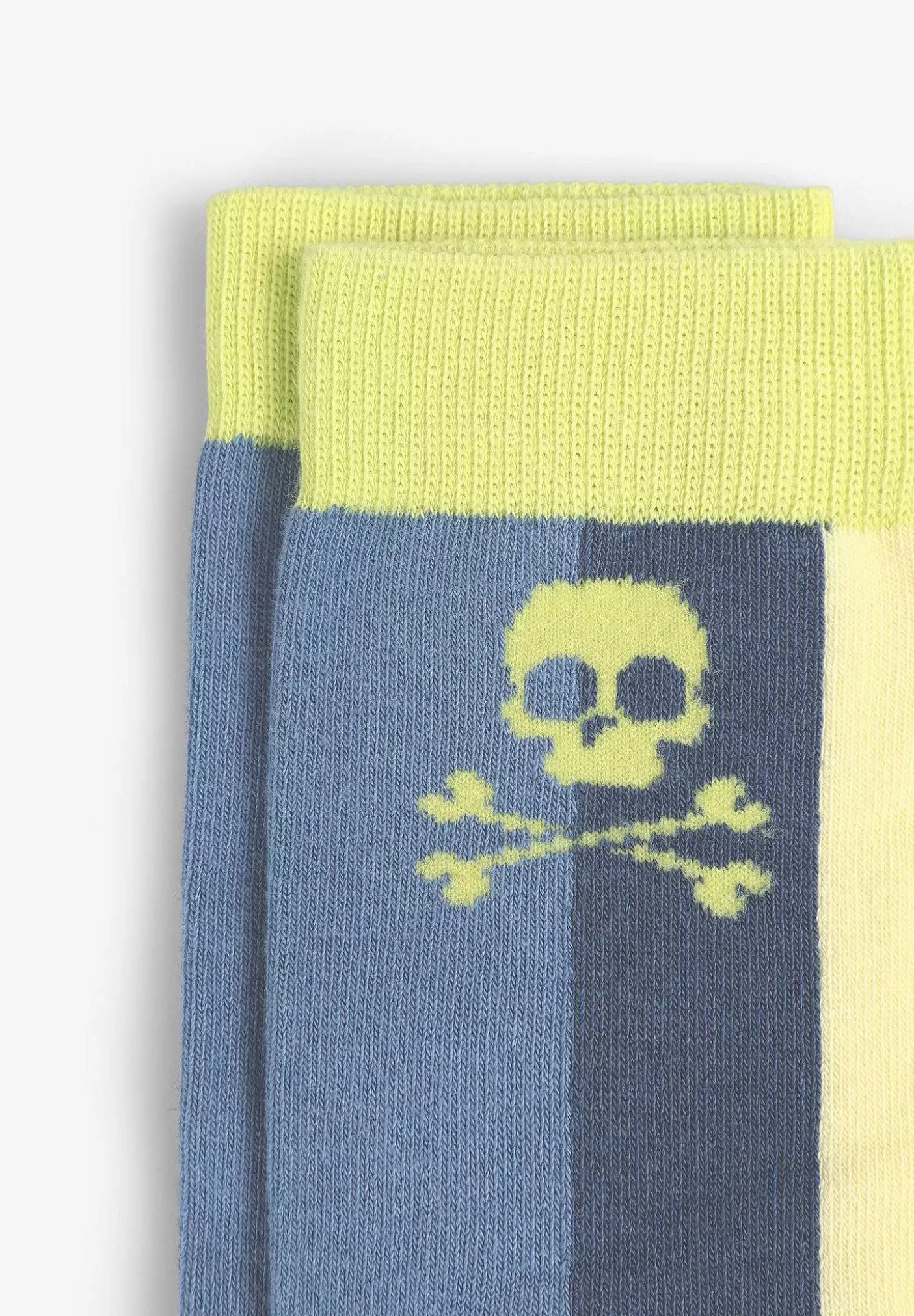 Scalpers Tricolor Striped Skull Socks Shop